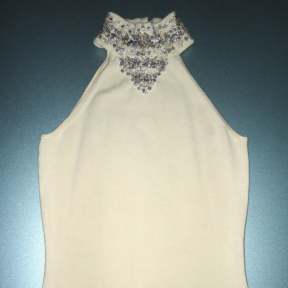 INC🤩 Silk Knit Top ⭐ Jewel Embellished Sequins
